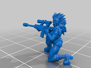 cyberpunk - rockergirl cecchino il libero fucile scifi sexy sniper stl 3d print model - Mito3D
