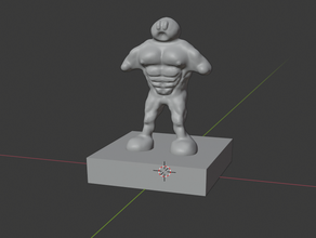 jacked kirby booty disturbing muscle parody strongman 3d print model - Mito3D