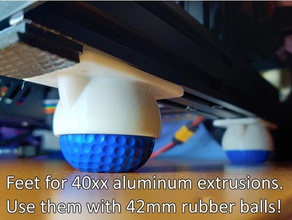 ender 3 feet 42mm rubber foam balls 4040 extrusion aluminium profile aluminum antivibration anti vibration damper 5 dampening dampers 3d print model - Mito3D