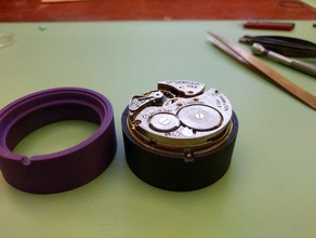 watch movement holder openscad parametric pocketwatch scad wristwatch 3d print model - Mito3D