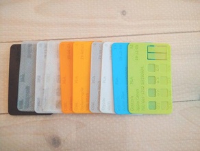 tarjeta de crédito tamaño material swatch filamento muestras fillament la muestra sampler libro 3d print model - Mito3D