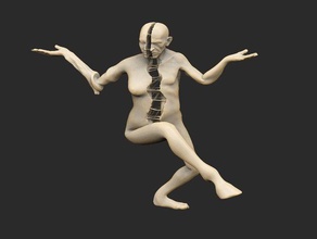 ardhanarishvara statua agonia la scultura 3d print model - Mito3D