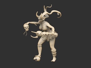 weiblicher Dämon-statue Qual Dämon weiblich Skulptur statue 3d print model - Mito3D