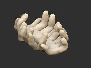 handy holder agony hand hands sculpture tray 3d print model - Mito3D