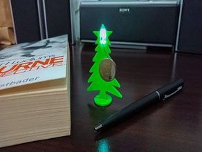 flatpack christmas tree battery coin led 3d print model - Mito3D