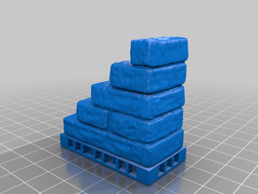 2x1 stone staircase dnd tiles openforge stairs 3d print model - Mito3D