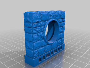 dungeon stone sewer outlet drop grate options dnd dungeone openlock wall 3d print model - Mito3D