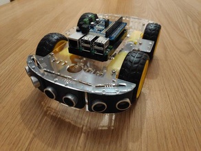 hc-sr04 ultrasonic range finder mount - arduino smart car raspberry pi robot rover smartcar 3d print model - Mito3D