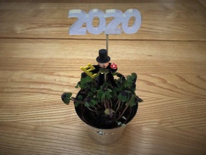 2020 new year decoration also 2021 flower 3d print model - Mito3D