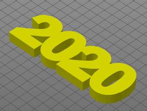 2020 logo de l'année D'ici à la nouvelle année 3d print model - Mito3D
