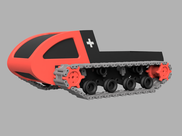 sno explorador de seguimiento vehículo rc caterpillar rastreador la expedición el control radio coche nieve tabla snowboard snowcat suiza tanque pistas pista oruga 3D print model - Mito3D