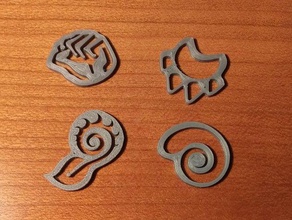 spirito isola branch & artiglio gettoni boardgames gioco token 3d print model - Mito3D