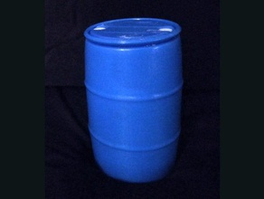 plastic chemical barrel 200 litre 55 gallon drum blue hazard hazardous material industrial miniature 3d print model - Mito3D