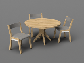 casa de muñecas, mesa comedor y sillas 1 24 escala presidente la muñeca muñecas cocina tabla 3d print model - Mito3D
