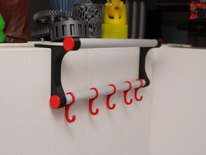 modular la percha detrás de los estantes estantería gancho capa colgador 3d print model - Mito3D