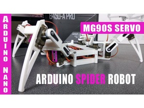 personalizado robot araña mg90s servos - batería extraíble de v2 arduino nano construir edificio servo la robótica 3d print model - Mito3D
