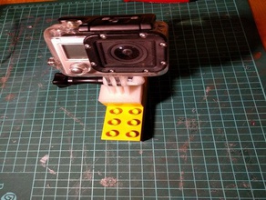 lego duplo compatible gopro mount 3d print model - Mito3D