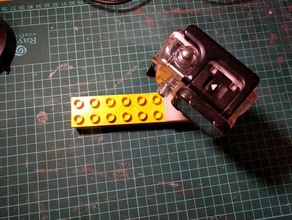 lego duplo compatible gopro mount 45degrees 3d print model - Mito3D