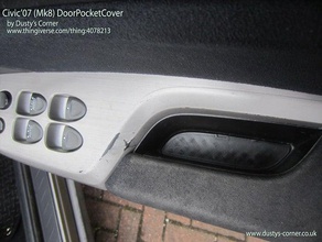 civic '07 mk8 doorpocketcover kapı cebinde gen8 honda 3d print model - Mito3D