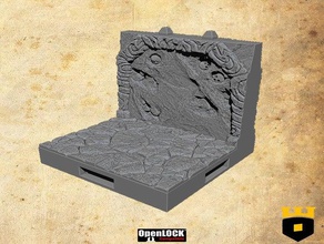 ancient skullwall tile dungeon dungeons dragons fantasy medieval tomb warhammer 3d print model - Mito3D