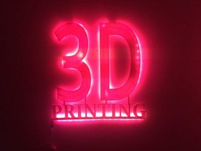 Stampato in 3d led sign La stampa cool rendere opaco rgb segno l'arte della parete 3d print model - Mito3D