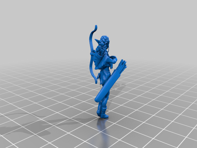 female elf archer ranger 3D print model - Mito3D
