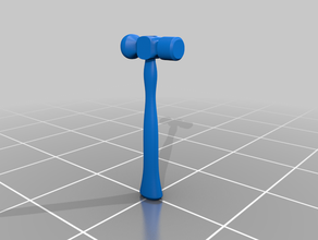 learning blender ball peen hammer model 3d fun practice tool 3d print model - Mito3D