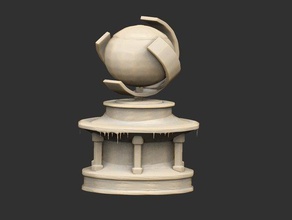 frozen globe sculpture x2 anniversary chapters fable icicles icy lost snow snowy 3d print model - Mito3D