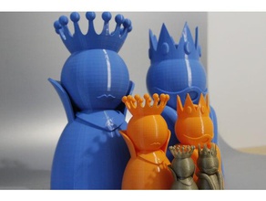 kingchy queenchy benchy Kral kraliçe test yazdırma 3d print model - Mito3D