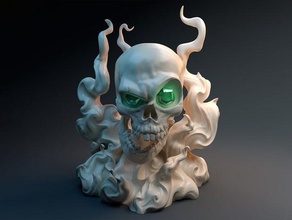 demilich - d&d en miniatura dungeons dragons lich monster el cráneo 3d print model - Mito3D