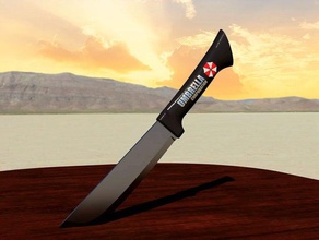 resident evil facão lâmina corporação do mal funcionais faca prop residente guarda-chuva 3d print model - Mito3D