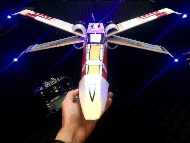 x wing rc depron t te r2d2 et canon pla aeromodelism aeroplane starwars star wars xwing 3D print model - Mito3D