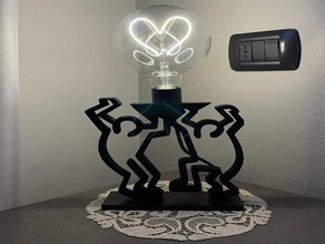 keith haring style lamp 3d printing alfawise u30 pro decoration home decor 3d print model - Mito3D