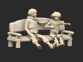 kardeşler tezgah masalı iki oğlu bağ kardeşlik kardeş sevimli aile oyun aşk eski nokta işaretçi otur oğulları masal 3d print model - Mito3D