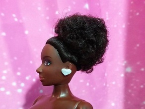frais de poupées barbie coeur boucle d'oreille 3d print model - Mito3D