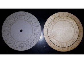 alberti cipher disc caesar vigen re wheel crypto cryptography laser lasercut lasercutter cut cutter puzzle 3d print model - Mito3D