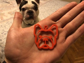 französische Bulldogge Halskette keychain vol2 - Zubehör Tier Tiere bulldog bulldogs Hund Hunde Französisch frenchbulldog frenchie Halsketten 3d print model - Mito3D
