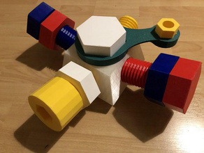 juego de pernos tuercas tunnelplan 3d print model - Mito3D