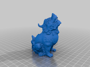 foo dog chinese dragon penholder 3d scan fu office statue usefull 3d print model - Mito3D