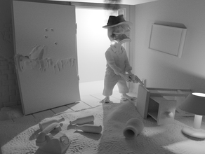 la escena del crimen el dormitorio medio ambiente 3d print model - Mito3D