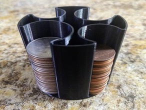 vase mode coin holder coins 3d print model - Mito3D