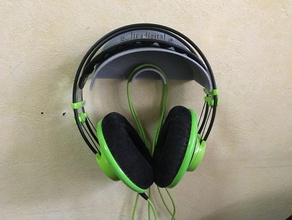 wall headphone holder headphones 3d print model - Mito3D