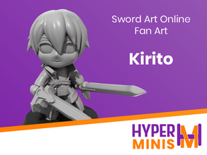 chibi kirito anime mini miniature d&d dnd dual blade sword wield fighter sao art online swordsman 3d print model - Mito3D