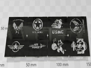 aerografo stencil militare 3d print model - Mito3D
