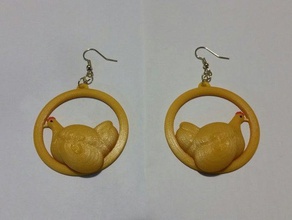 chicken earrings plump 3d print model - Mito3D