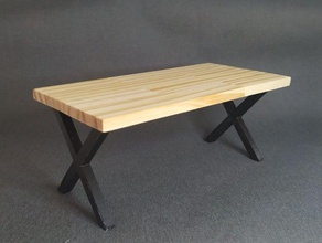 x-style table leg dollhouse 1 12 furniture 3d print model - Mito3D