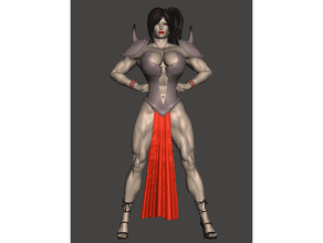 músculo mulher baixa contagem de polígonos o corpo garota muscular fortes a 3d print model - Mito3D