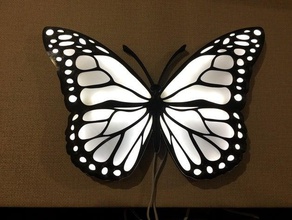 butterfly lamp lampe papillon 3d print model - Mito3D