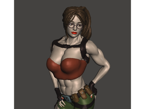 tomb raider muscle bodybuilder bodybuilding fitness girl lara croft woman 3d print model - Mito3D