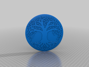 yggdrasil - tree life badge nordic design sign symbol ygdrasil 3d print model - Mito3D